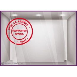 STICKER TAMPON VIVE LA FRANCE SUPPORTER OFFICIEL POUR VITRINE DE COUPE DU MONDE EURO ET JEUX OLYMPIQUE VITROPHANIE MAGASIN SPORT