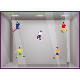 STICKER FOOTBALLEUR BALLON DE FOOT AUTOCOLLANT GEANT FOURNISSEUR VITROPHANIE PAS CHER MAGASIN DE SPORT BAR