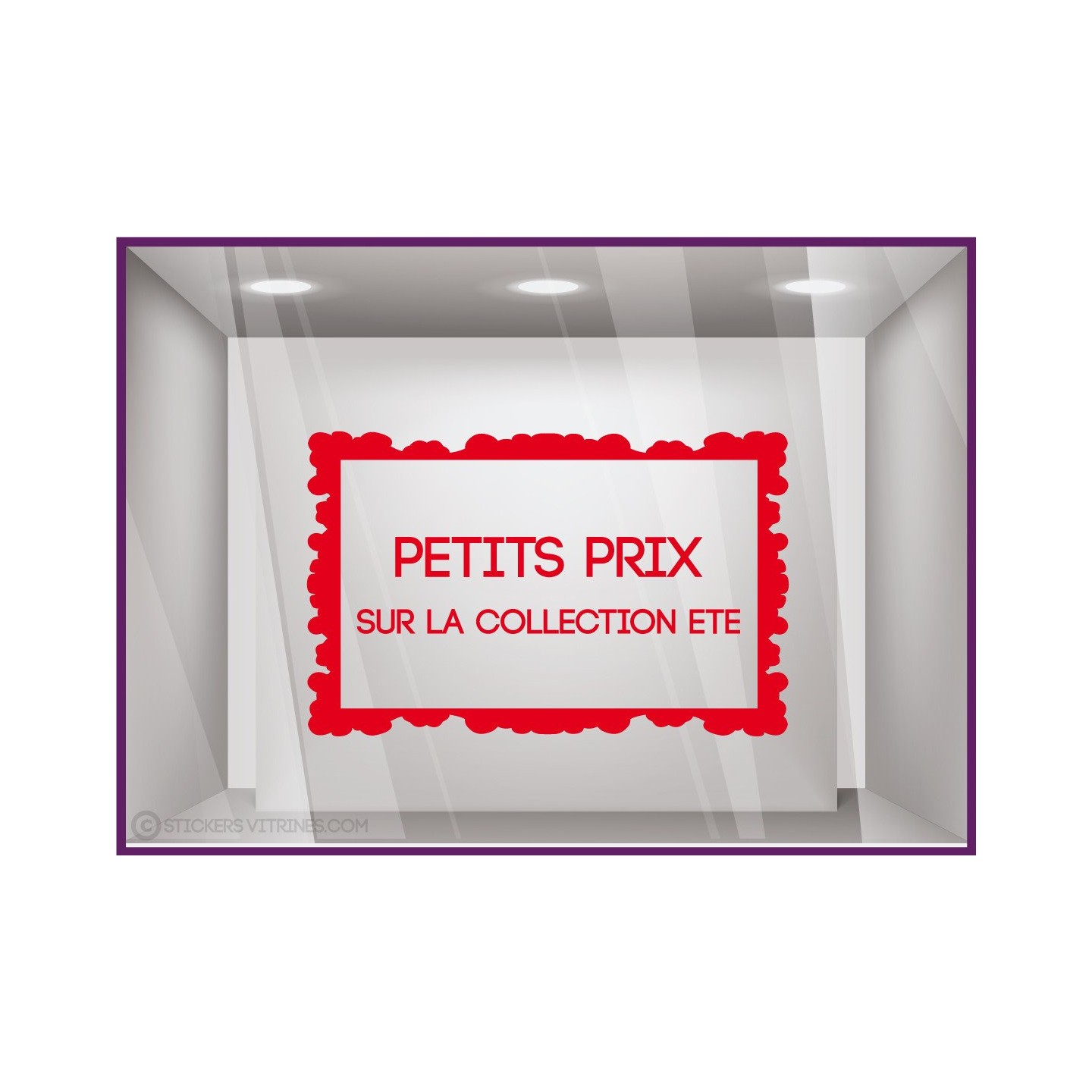 Sticker Petits Prix sur Collection d'Été DEVANTURE MAGASIN BOUTIQUE ADHESIF DECORATION