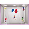 STICKER DRAPEAU ALLEZ LA FRANCE ET FOOTBALL VITRINE MAGASIN BAR VITROPHANUE COUPE DU MONDE EURO FOOT