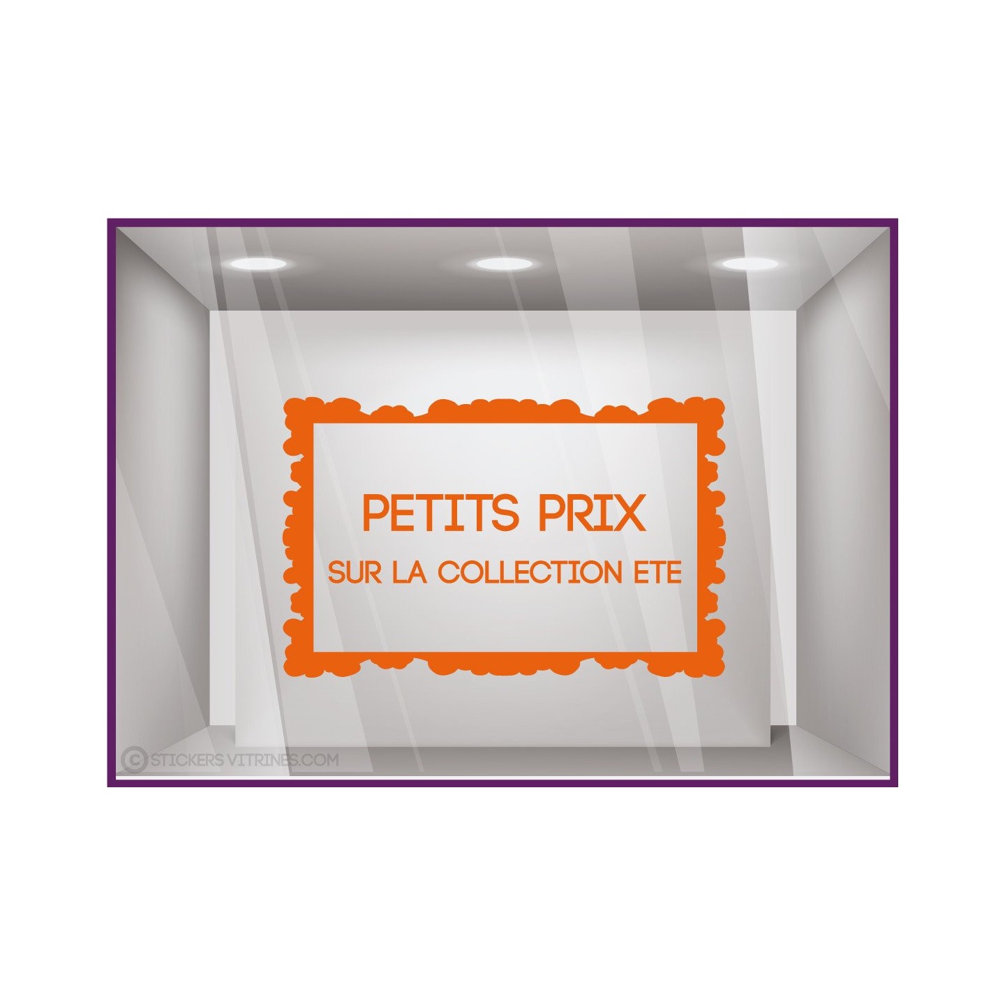 Sticker Petits Prix sur Collection d'Été DEVANTURE MAGASIN BOUTIQUE ADHESIF DECORATION