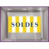 STICKER SOLDES RAYURES DE PLAGE JAUNE IDEE DECORATION MAGASIN FOURNISSEUR PAS CHER VITROPHANIE