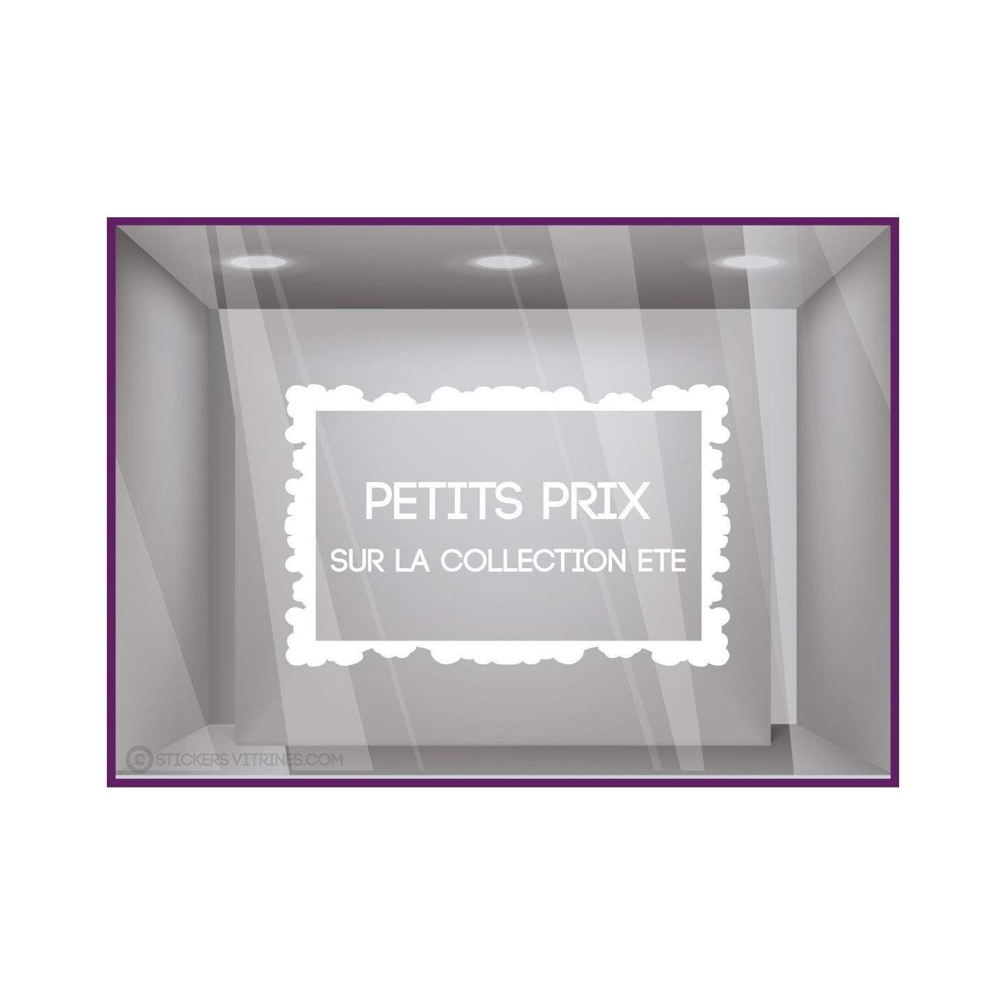 Sticker Petits Prix sur Collection d'Été DEVANTURE MAGASIN BOUTIQUE ADHESIF DECORATION