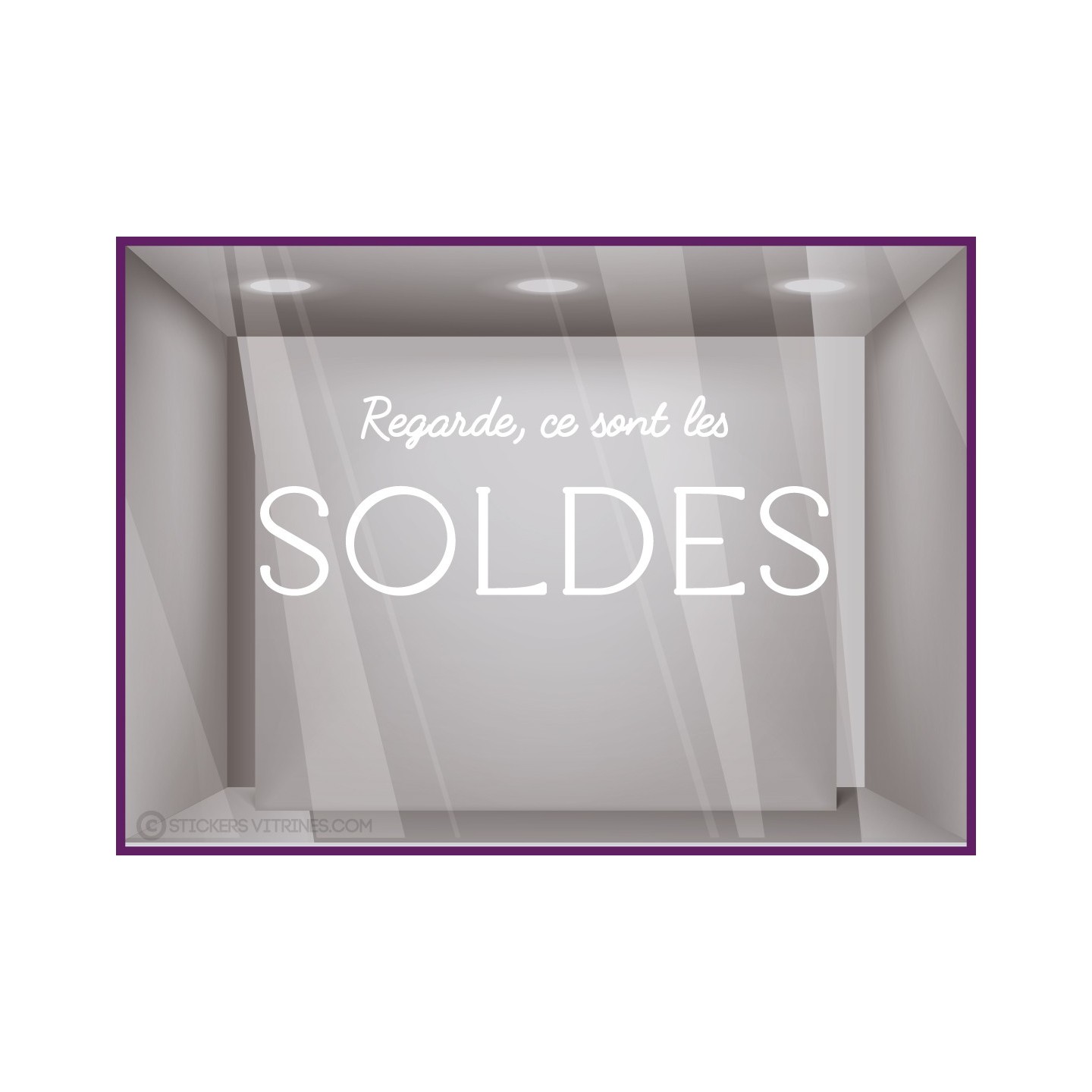 STICKER REGARDE CE SONT LES SOLDES IDEE DECO POUR VITRINE OPTICIEN MAGASIN FOURNISSEUR LETTRES AUTOCOLLANTES