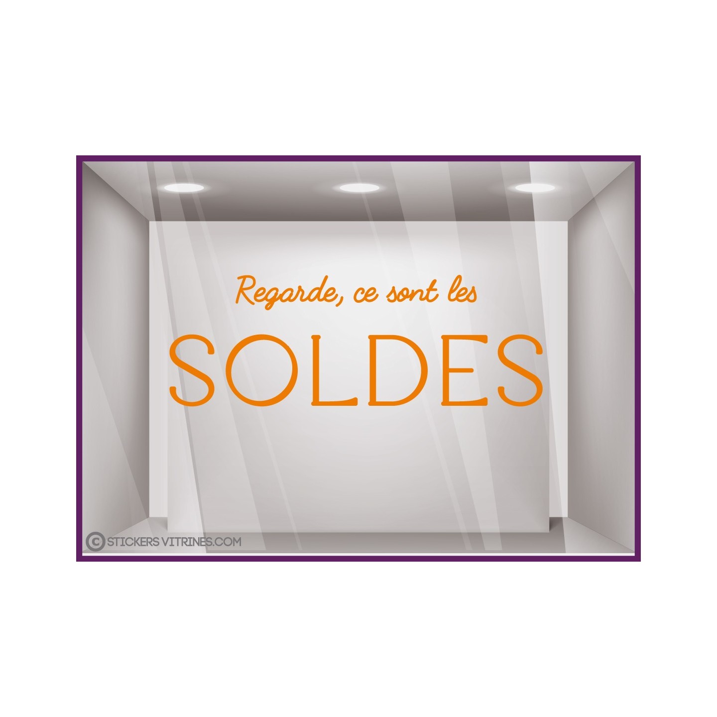 STICKER REGARDE CE SONT LES SOLDES DECO VITRINE MAGASIN OPTIQUE IMPRIMEUR LETTRES ADHESIVES