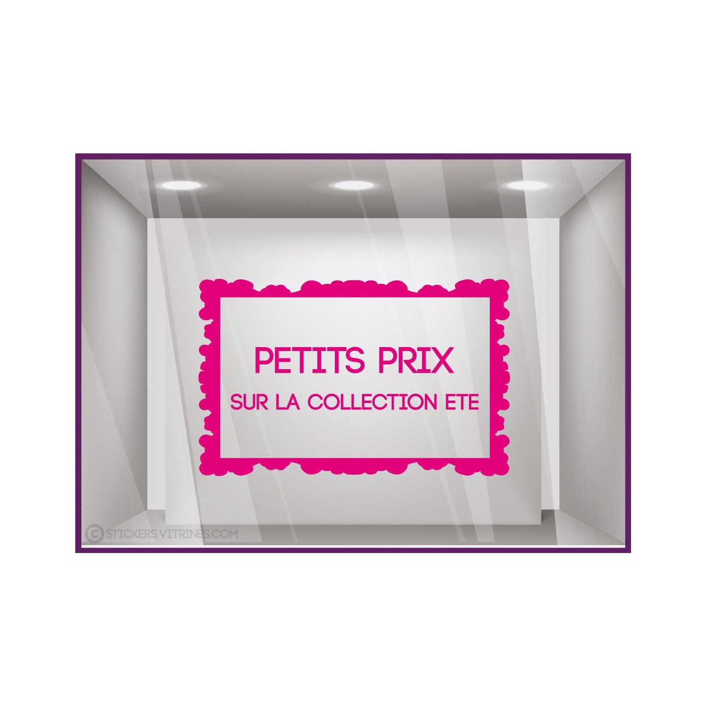 Sticker Petits Prix sur Collection d'Été DEVANTURE MAGASIN BOUTIQUE ADHESIF DECORATION