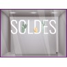 STICKER SOLDES CACTUS IDEE DECORATION VITRINE ETE LETTRAGE ADHESIF FABRICANT VITROPHANIE