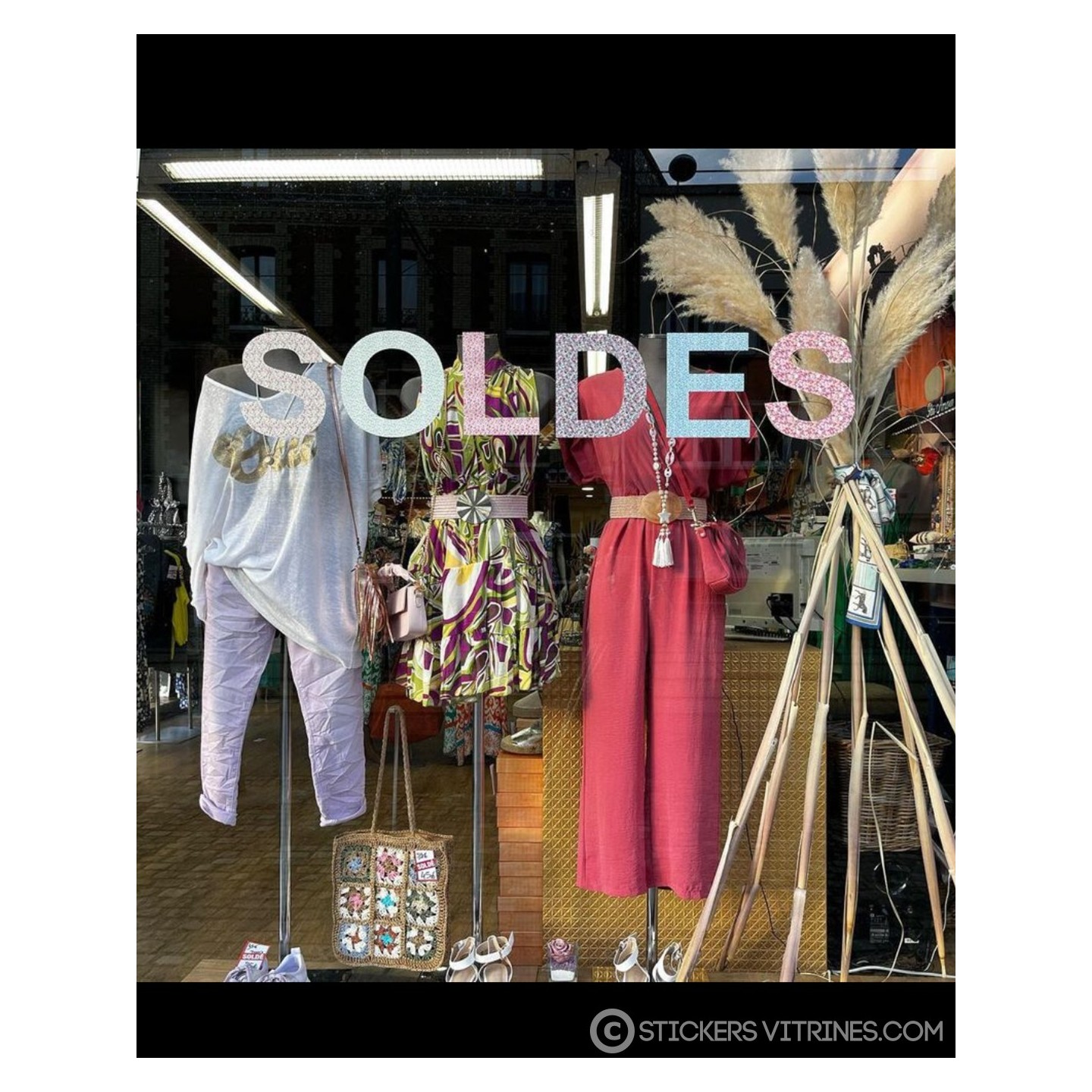 STICKER LETTRAGE ADHESIF IMPRESSION MOTIF LIBERTIE MAGASIN BOUTIQUE VITRINE AUTOCOLLANT ADHESIF