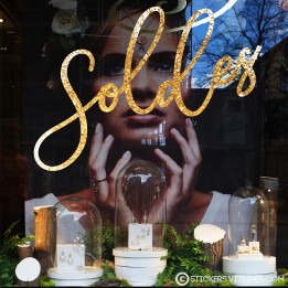 STICKER SOLDES PAILLETE OR POUR VITRINE DE MAGASIN ADHESIF POUR VITRINE VITROPHANIE BOUTIQUE FABRICANT PAS CHER
