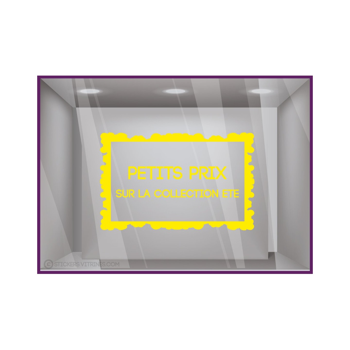 Sticker Petits Prix sur Collection d'Été DEVANTURE MAGASIN BOUTIQUE ADHESIF DECORATION