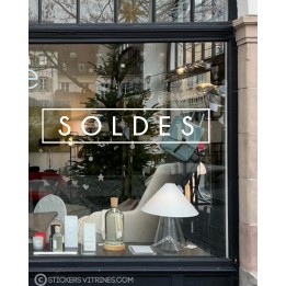 STICKER SOLDES CADRE DESIGN LETTRAGE ADHESIF PROFESSIONNEL VITRINE MAGASIN LETTRES AUTOCOLLANTES BOUTIQUE PAS CHER FOURNISSEUR