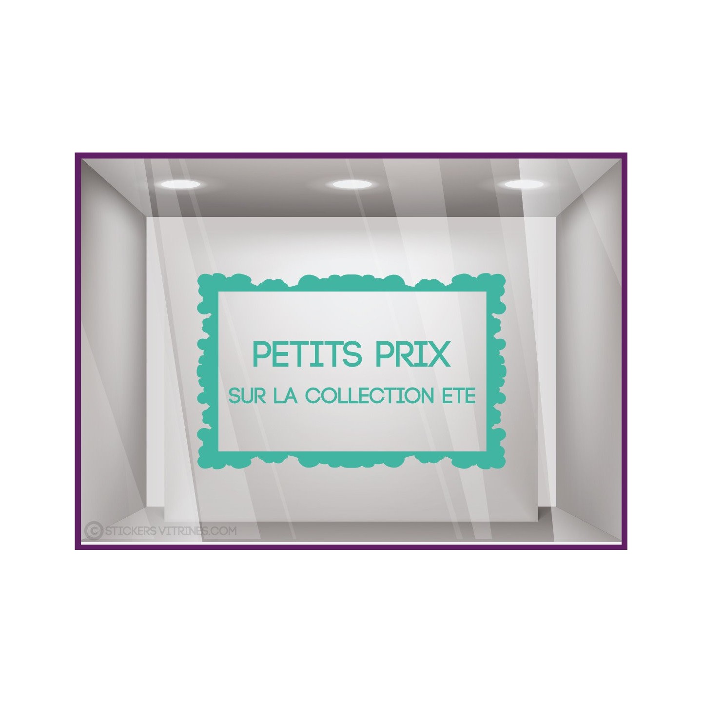 Sticker Petits Prix sur Collection d'Été DEVANTURE MAGASIN BOUTIQUE ADHESIF DECORATION