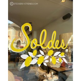 Idée décoration : Sticker Soldes Citron pour boutique de mode