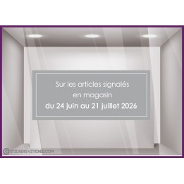 STICKER MENTIONS LEGALES SOLDES CALICOT VITROPHANIE