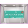 Sticker Destockage d'Été vitrophanie adhésif calicot boutique enseigne devanture vitrine soldes magasin
