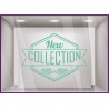 Sticker Banniere New Collection Hipster calicot lettrage autocolant adhesif vitrophanie mode boutique magasin enseigne vitre