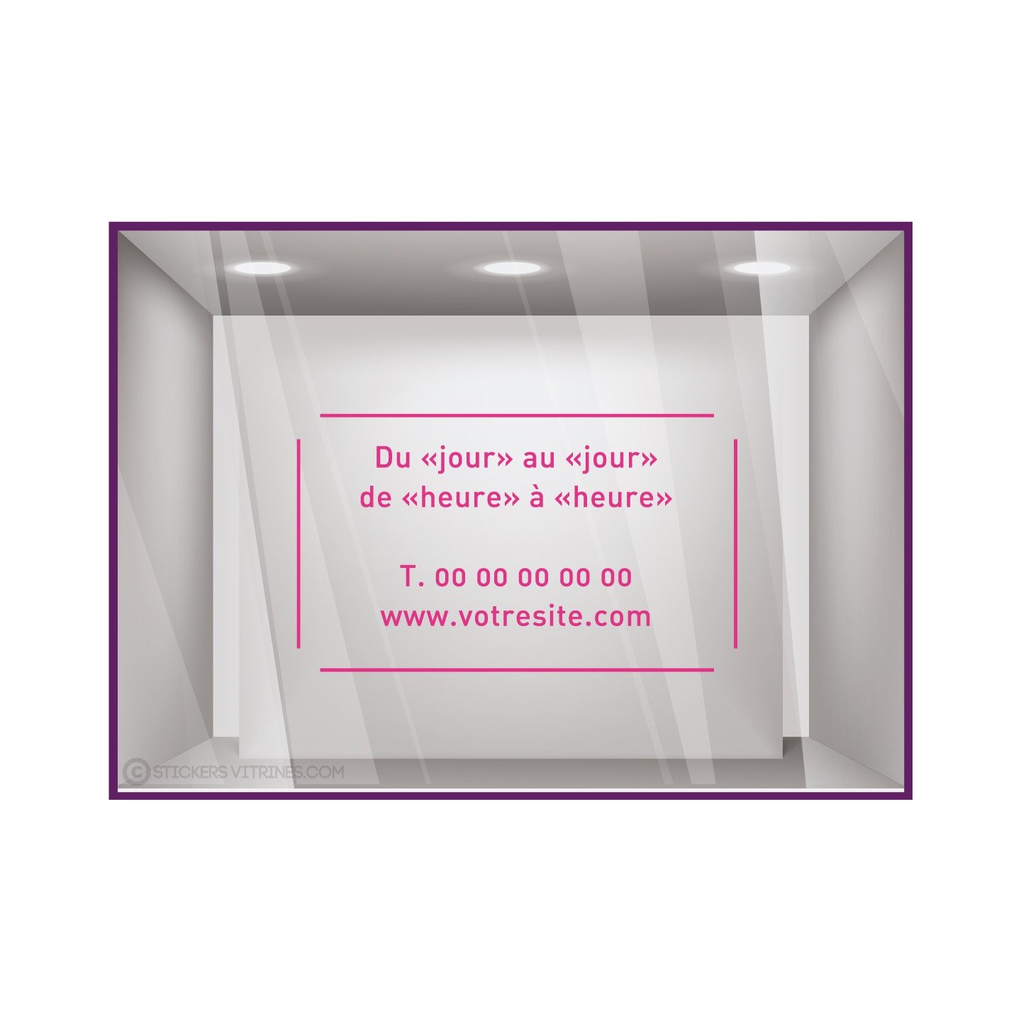 Sticker-Horaires-Cadre-personnaliser-bar-restaurant-bistro-vitrophanie-vitrine-boutique-lettrage adhesif
