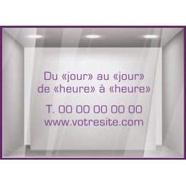Sticker-Horaires-Classique a personnaliser-vitrine-cafe-lettrage adhesif-texte autocollant-devanture