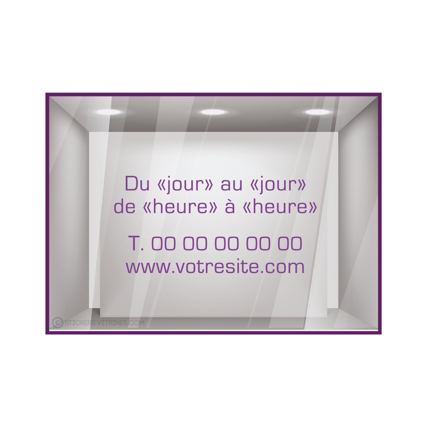 Sticker-Horaires-Classique a personnaliser-vitrine-cafe-lettrage adhesif-texte autocollant-devanture