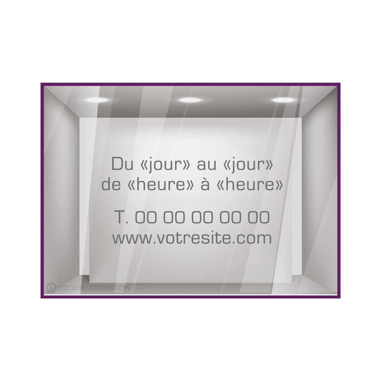Sticker-Horaires-Classique a personnaliser-vitrine-cafe-lettrage adhesif-texte autocollant-devanture