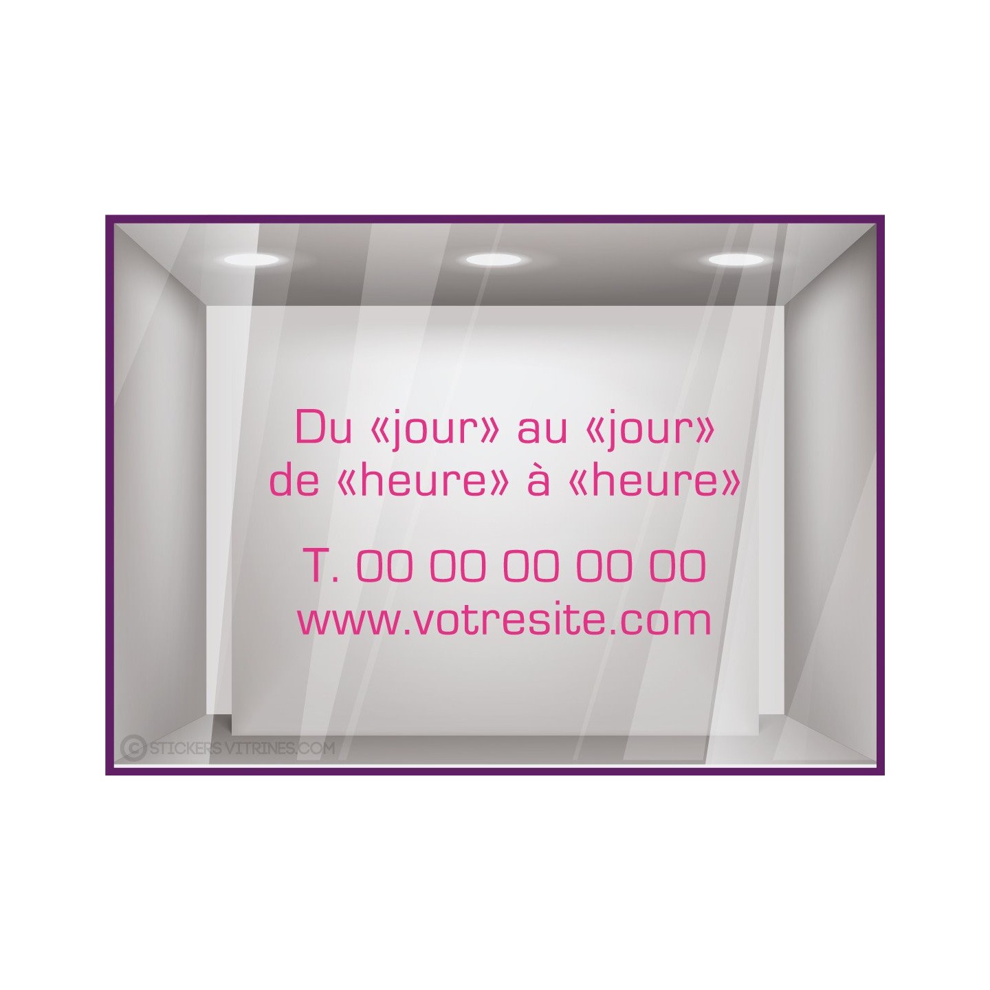 Sticker-Horaires-Classique a personnaliser-vitrine-cafe-lettrage adhesif-texte autocollant-devanture