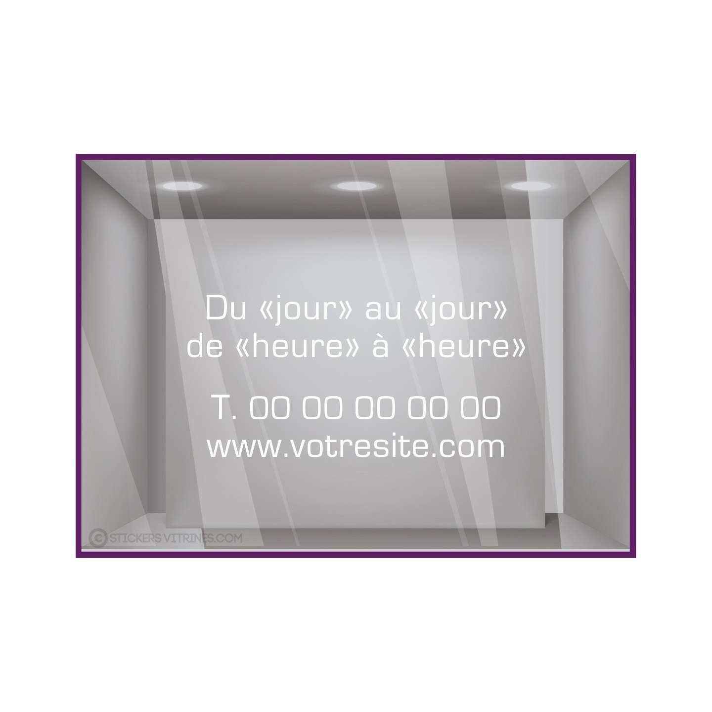 Sticker-Horaires-Classique a personnaliser-vitrine-cafe-lettrage adhesif-texte autocollant-devanture