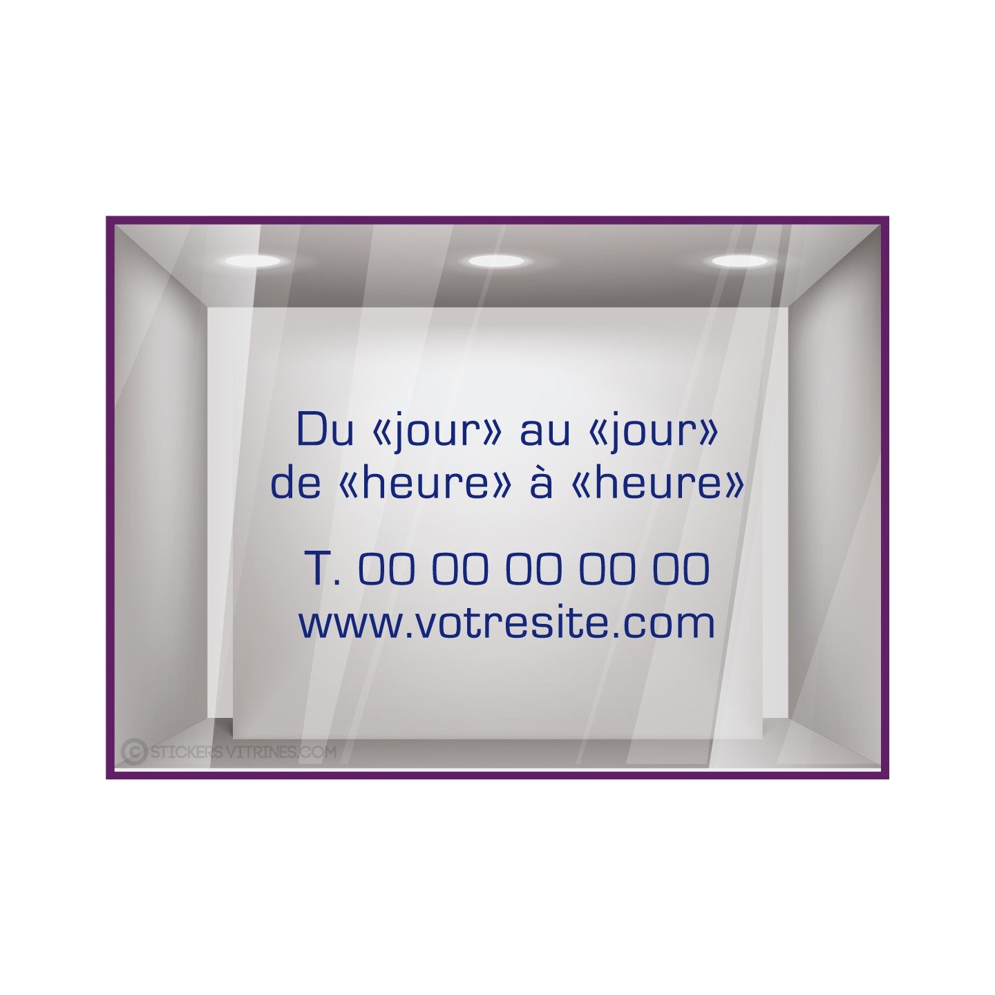 Sticker-Horaires-Classique a personnaliser-vitrine-cafe-lettrage adhesif-texte autocollant-devanture