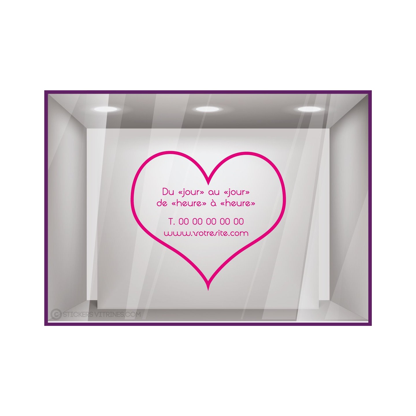 Sticker Horaires Coeur `a personnaliser