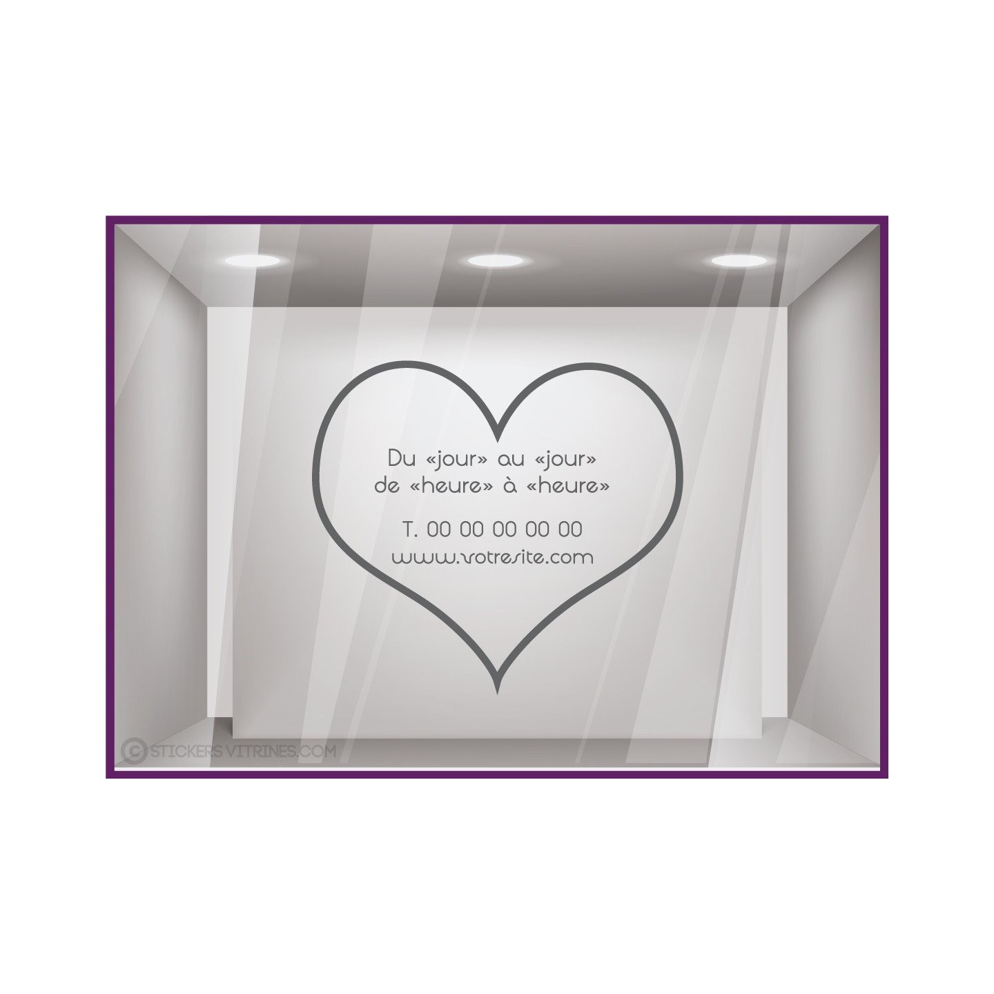 Sticker Horaires Coeur `a personnaliser