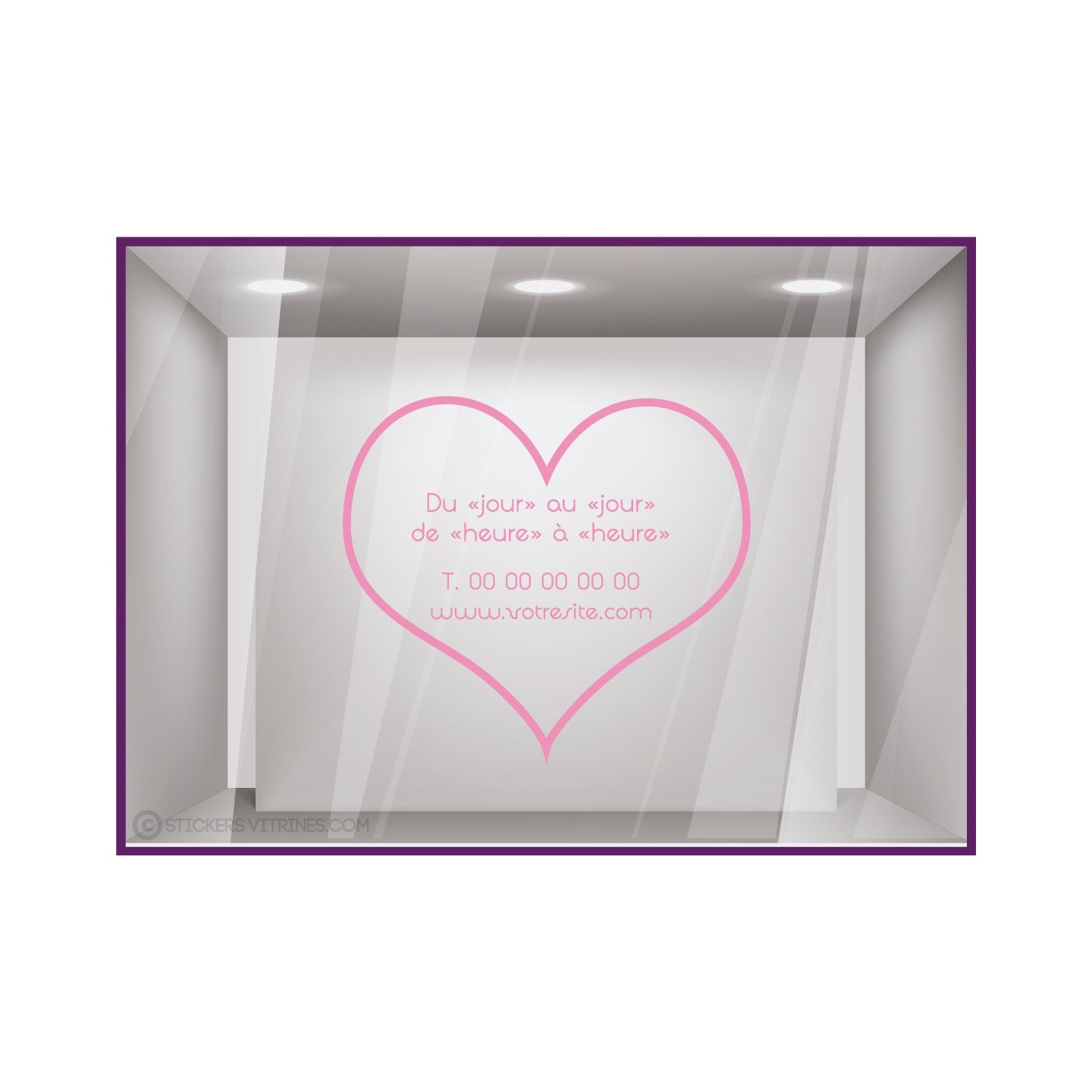 Sticker Horaires Coeur `a personnaliser