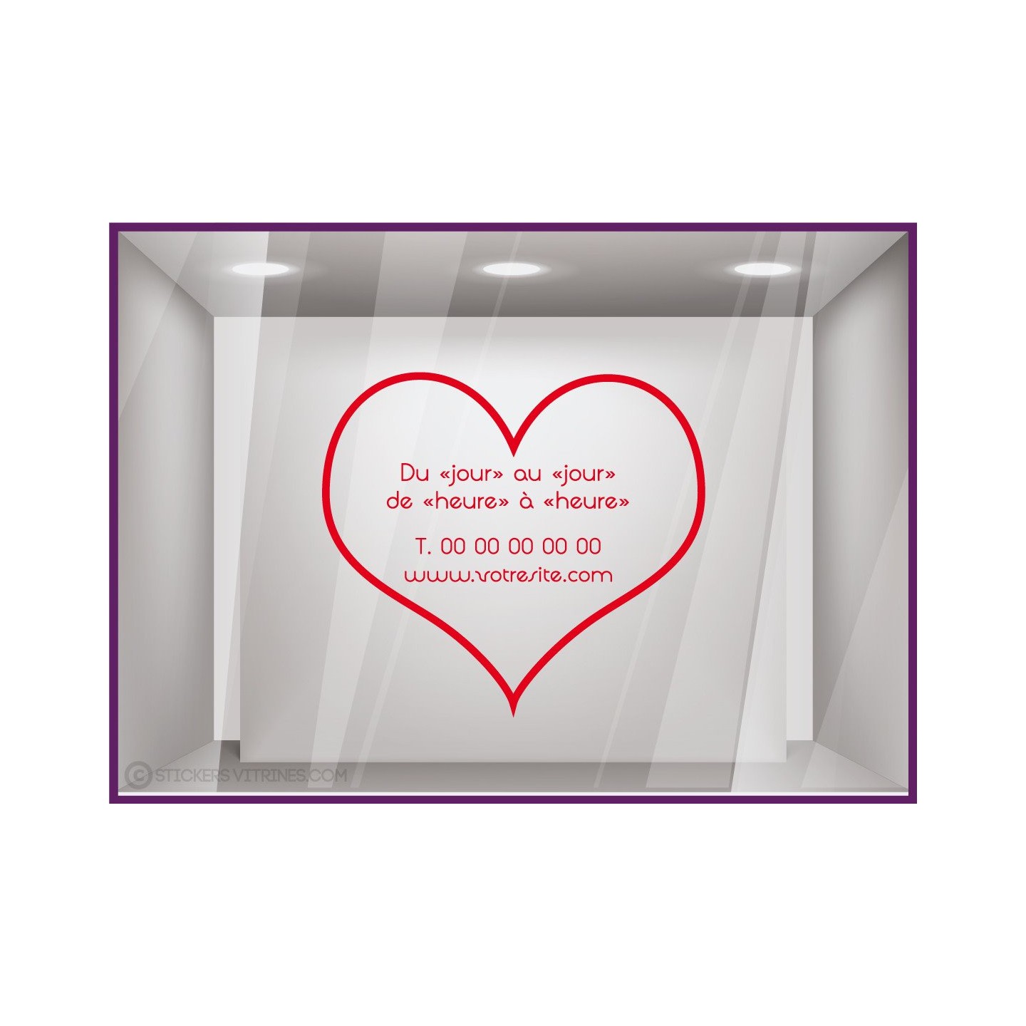 Sticker Horaires Coeur `a personnaliser