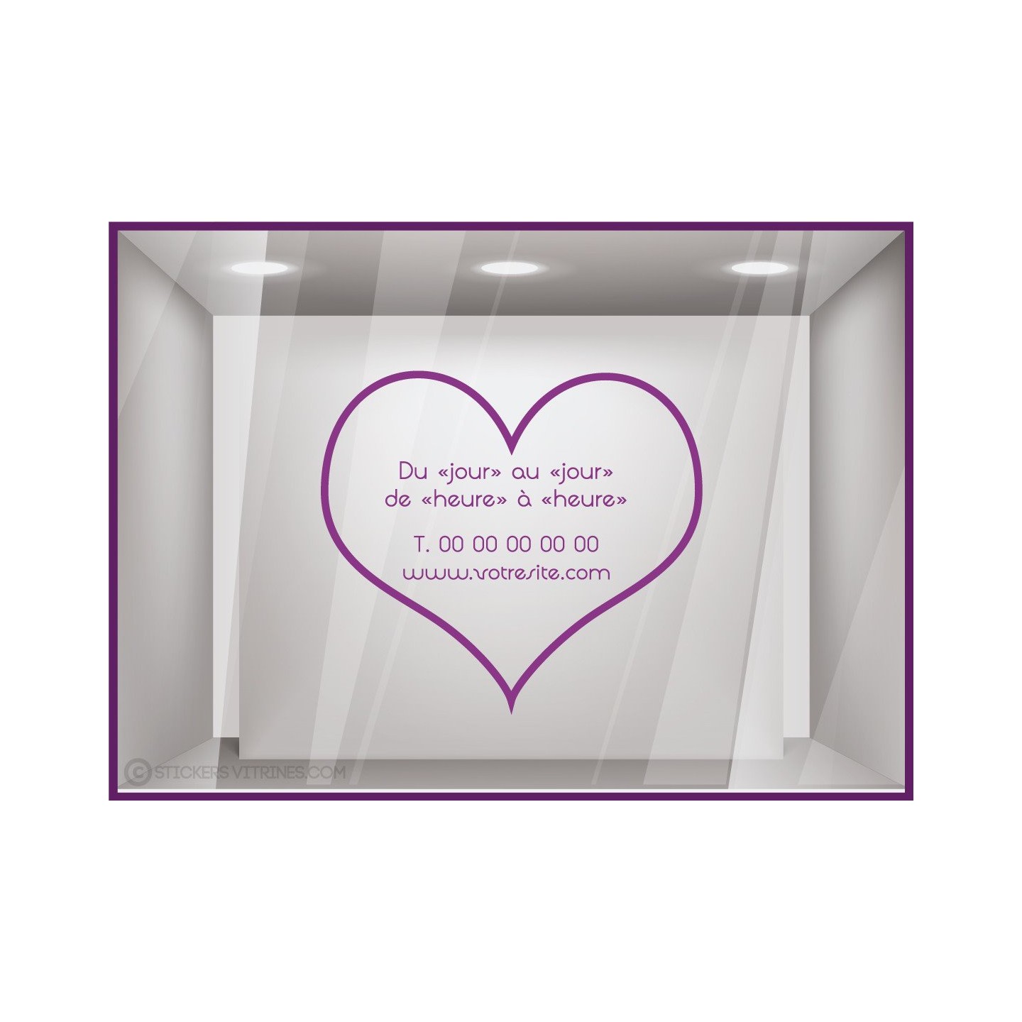 Sticker Horaires Coeur `a personnaliser