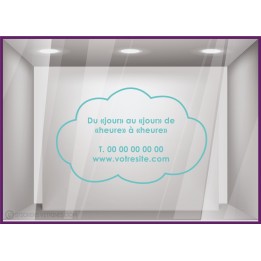 Sticker Horaires Nuage `a personnaliser