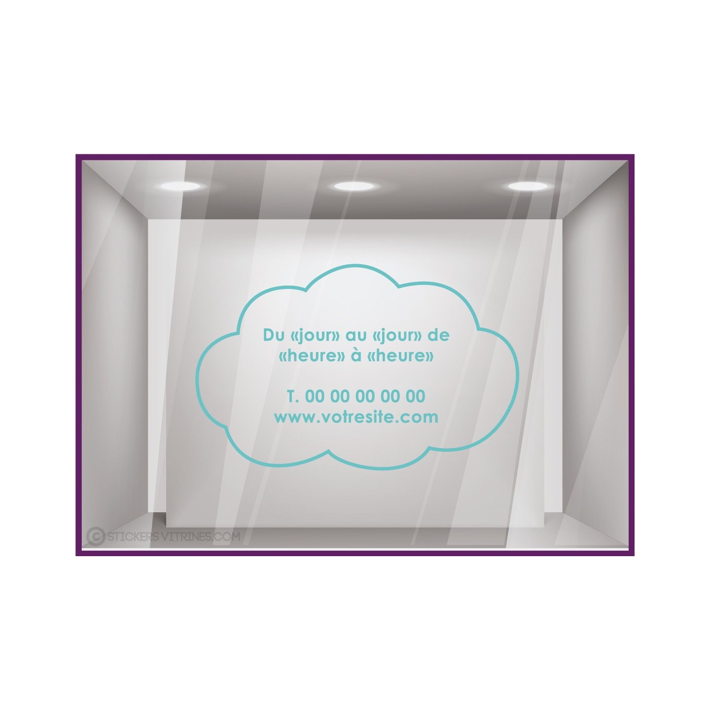 Sticker Horaires Nuage `a personnaliser
