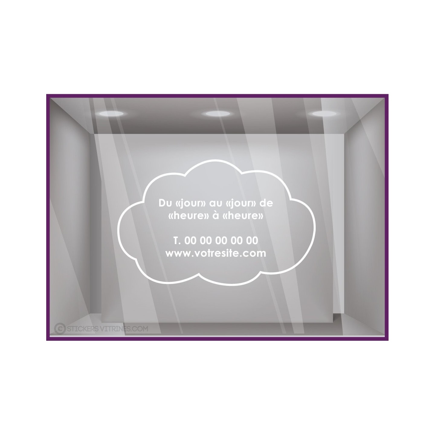 Sticker Horaires Nuage `a personnaliser