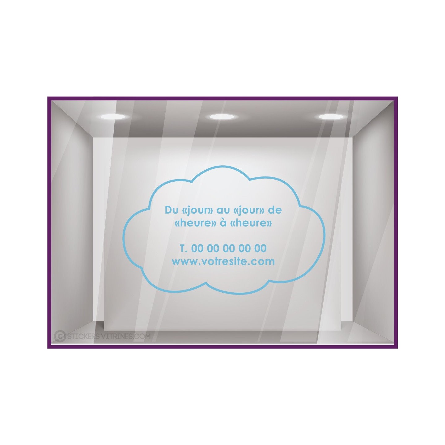 Sticker Horaires Nuage `a personnaliser
