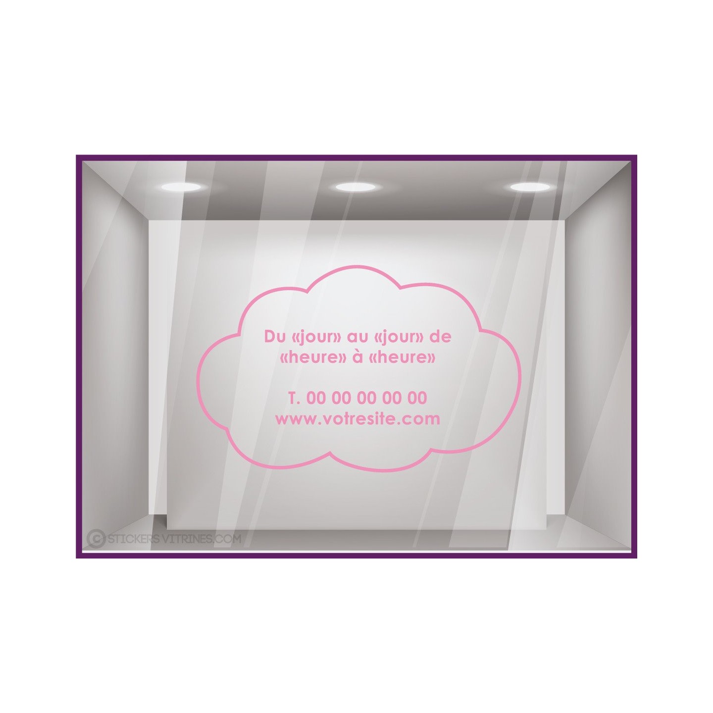 Sticker Horaires Nuage `a personnaliser
