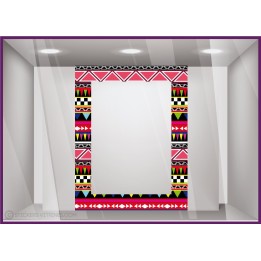 Sticker Cadre Aztèque été vitrophanie adhésif autocollant vitrine mode parfumerie accessoire devanture enseigne idee deco