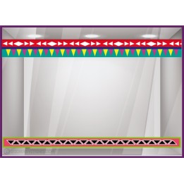 Sticker Ruban Aztèque vitrophanie adhésif autocollant commerce devanture magasin boutique calicot mode parfumerie chaussure