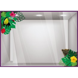 Kit de Stickers Toucan été calicot devanture vitrophanie adhésif tigre fleur mode parfumerie sport bord de mer tropical