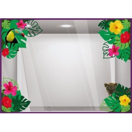 Kit de Stickers Jungle Tropicale ete mode parfumerie calicot vitrophanie autocollant publicitaire enseigne devanture commerce