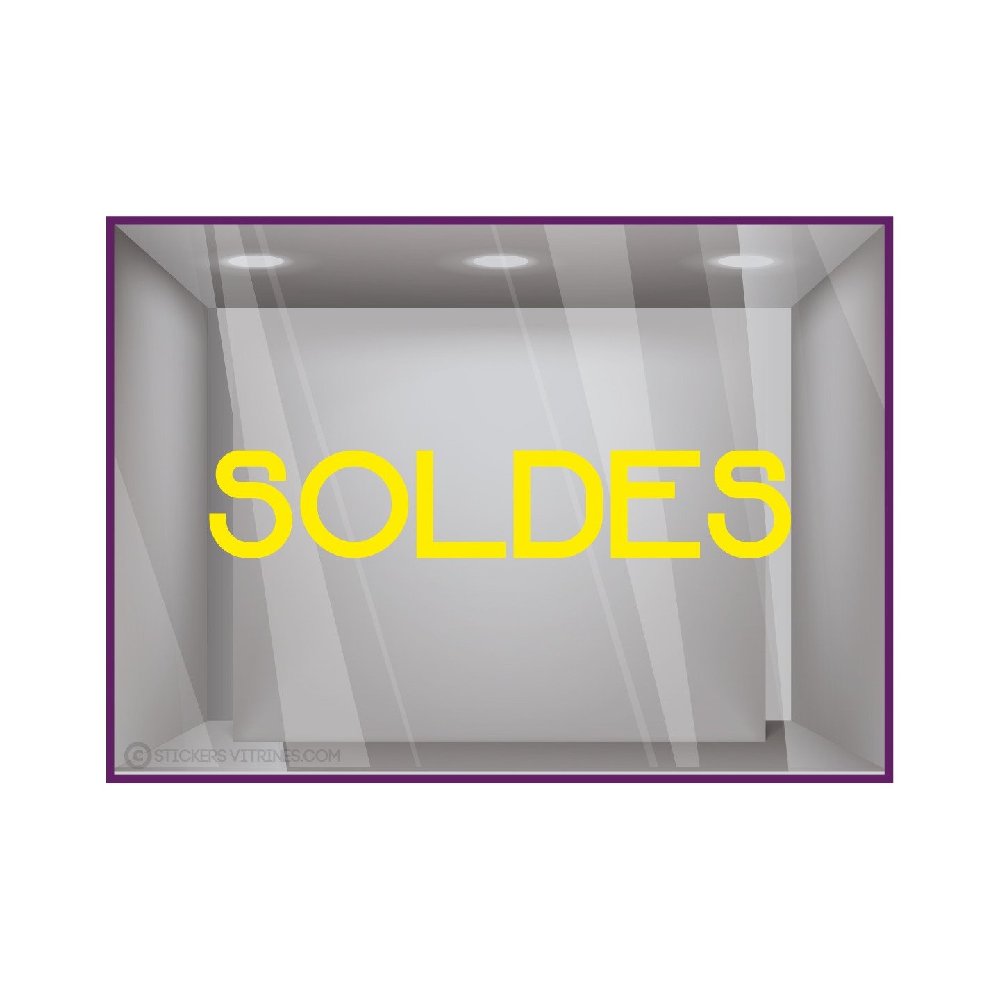 Sticker Soldes FLUO destockage liquidation braderie demarque promotion offre promotionnelle promo vitrophanie lettrage adhesif