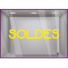 Sticker Soldes FLUO destockage liquidation braderie demarque promotion offre promotionnelle promo vitrophanie lettrage adhesif