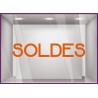 Sticker Soldes FLUO destockage liquidation braderie demarque promotion offre promotionnelle promo vitrophanie lettrage adhesif
