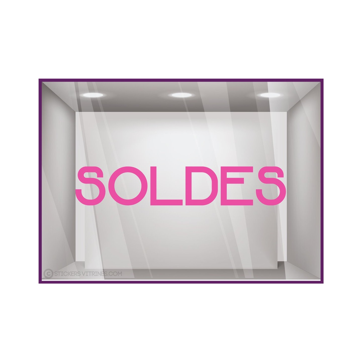 Sticker Soldes FLUO destockage liquidation braderie demarque promotion offre promotionnelle promo vitrophanie lettrage adhesif