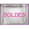 Sticker Soldes FLUO destockage liquidation braderie demarque promotion offre promotionnelle promo vitrophanie lettrage adhesif