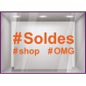 Sticker Soldes Hashtag promotion offre promotionnelle promo destockqge brqderie liquidation demarque ete hiver lettrage