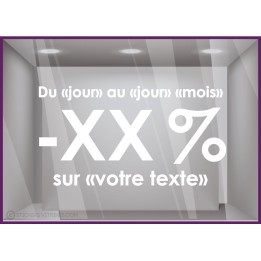 Sticker Promos a personnaliser DEVANTURE COMMERCE VITRINE CALICOT ADHESIF DECORATION