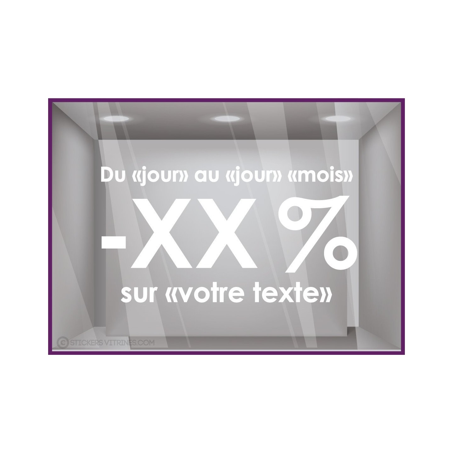 Sticker Promos a personnaliser DEVANTURE COMMERCE VITRINE CALICOT ADHESIF DECORATION