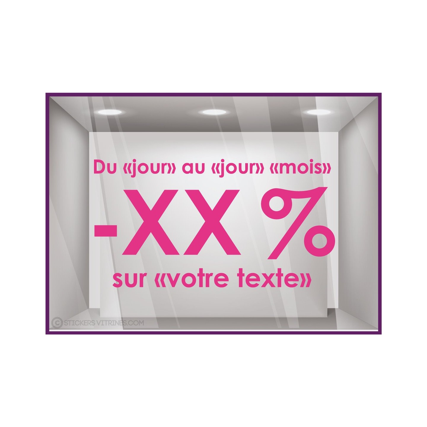 Sticker Promos a personnaliser DEVANTURE COMMERCE VITRINE CALICOT ADHESIF DECORATION